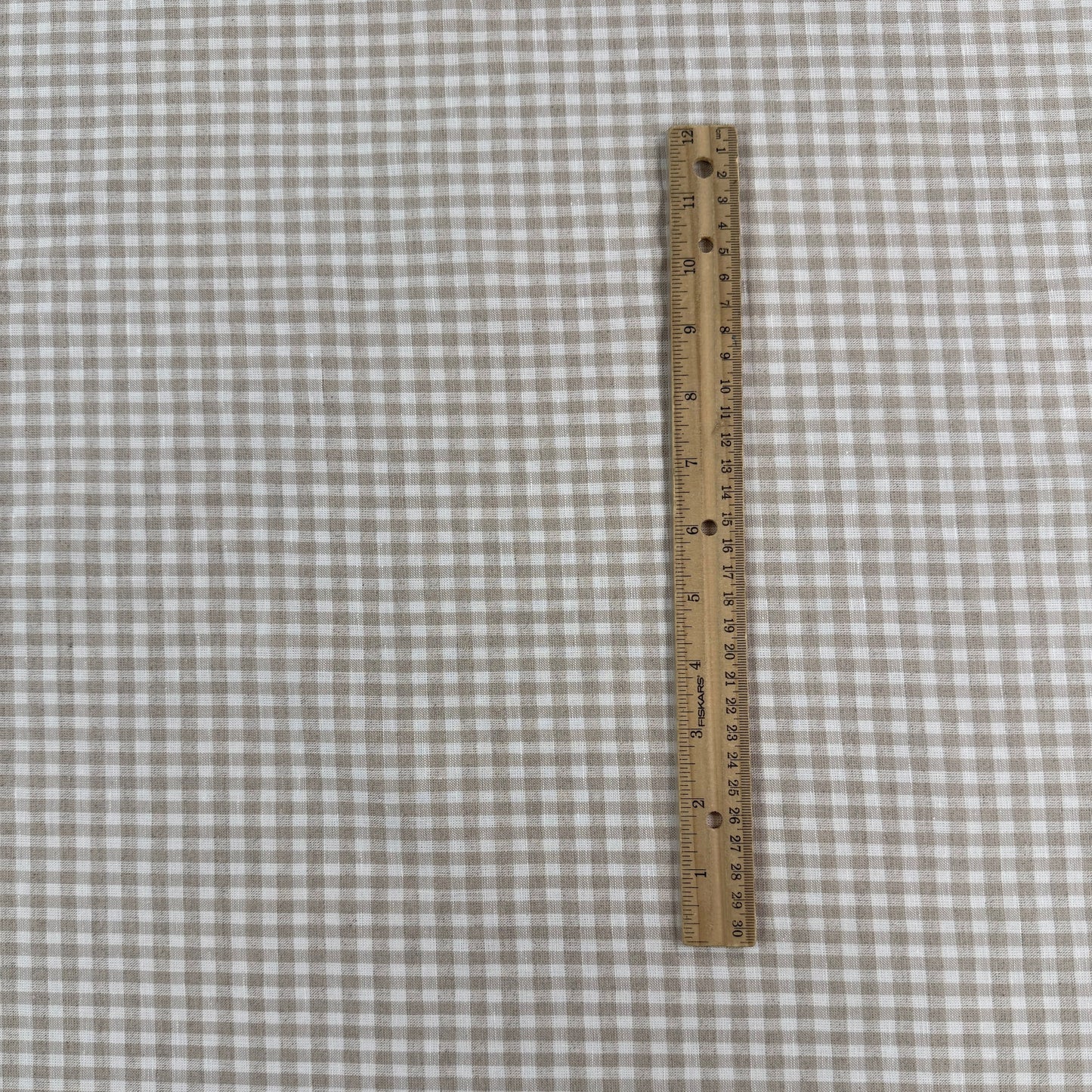 Linen Cotton Gingham - Beige & White