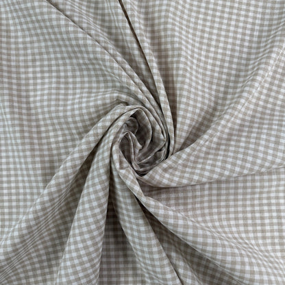 Linen Cotton Gingham - Beige & White
