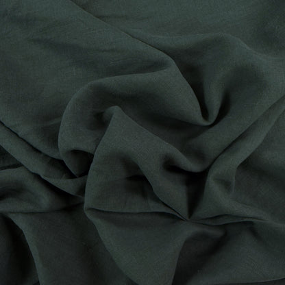 Stone Washed Linen - Forest Green