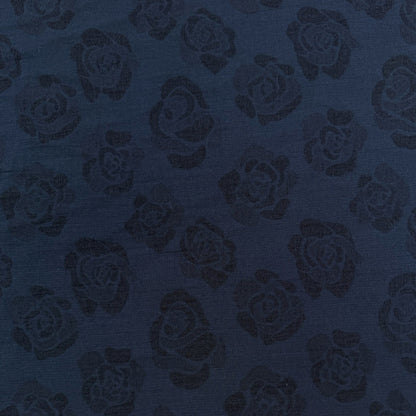 Linen Cotton Jacquard - Navy