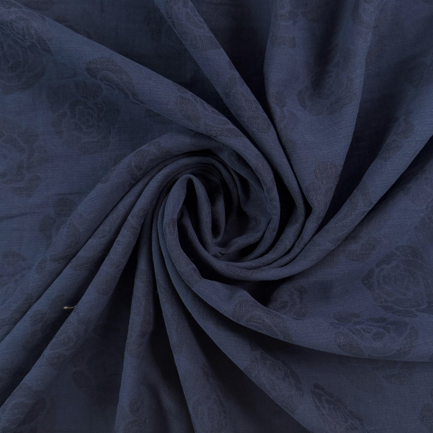 Linen Cotton Jacquard - Navy