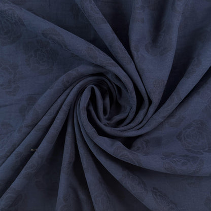 Linen Cotton Jacquard - Navy