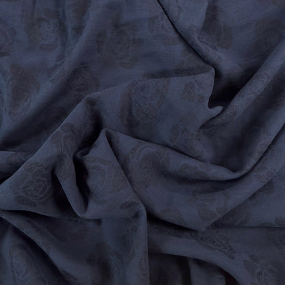 Linen Cotton Jacquard - Navy