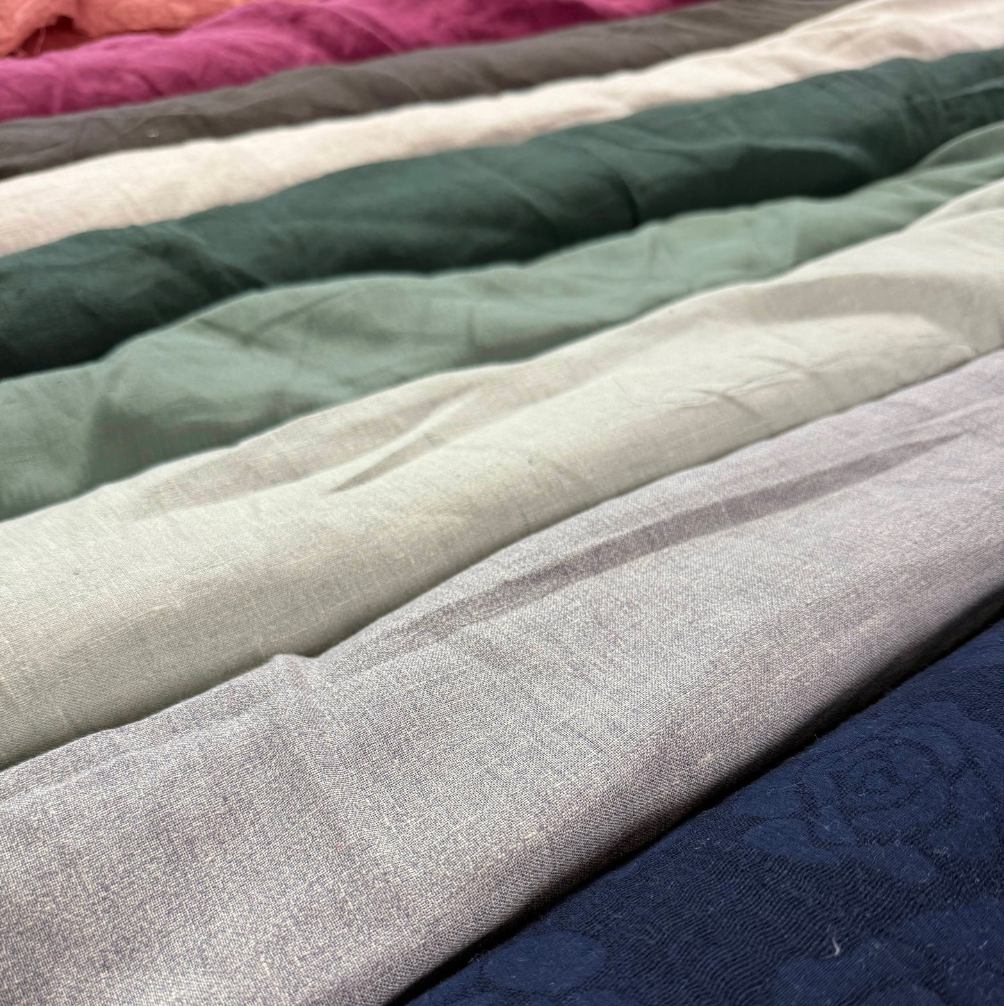 Linen Cotton Jacquard - Navy
