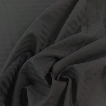 Tone on Tone Striped Italian Mohair Twill - Black  - Film Studio Deadstock