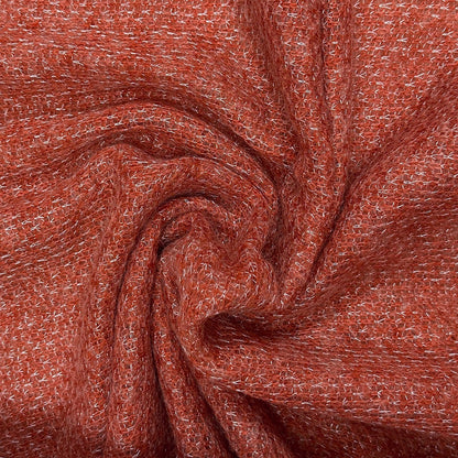 32" Remnant - Red Sweater Knit - Wool / Acrylic - Deadstock Fabric