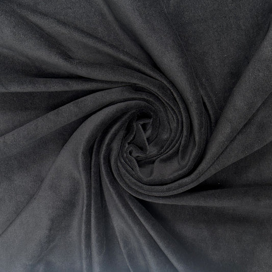Black Cotton Knit Velvet Fabric
