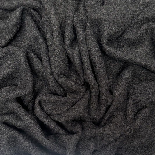 Wool Viscose Charcoal Grey Coating - Deadstock