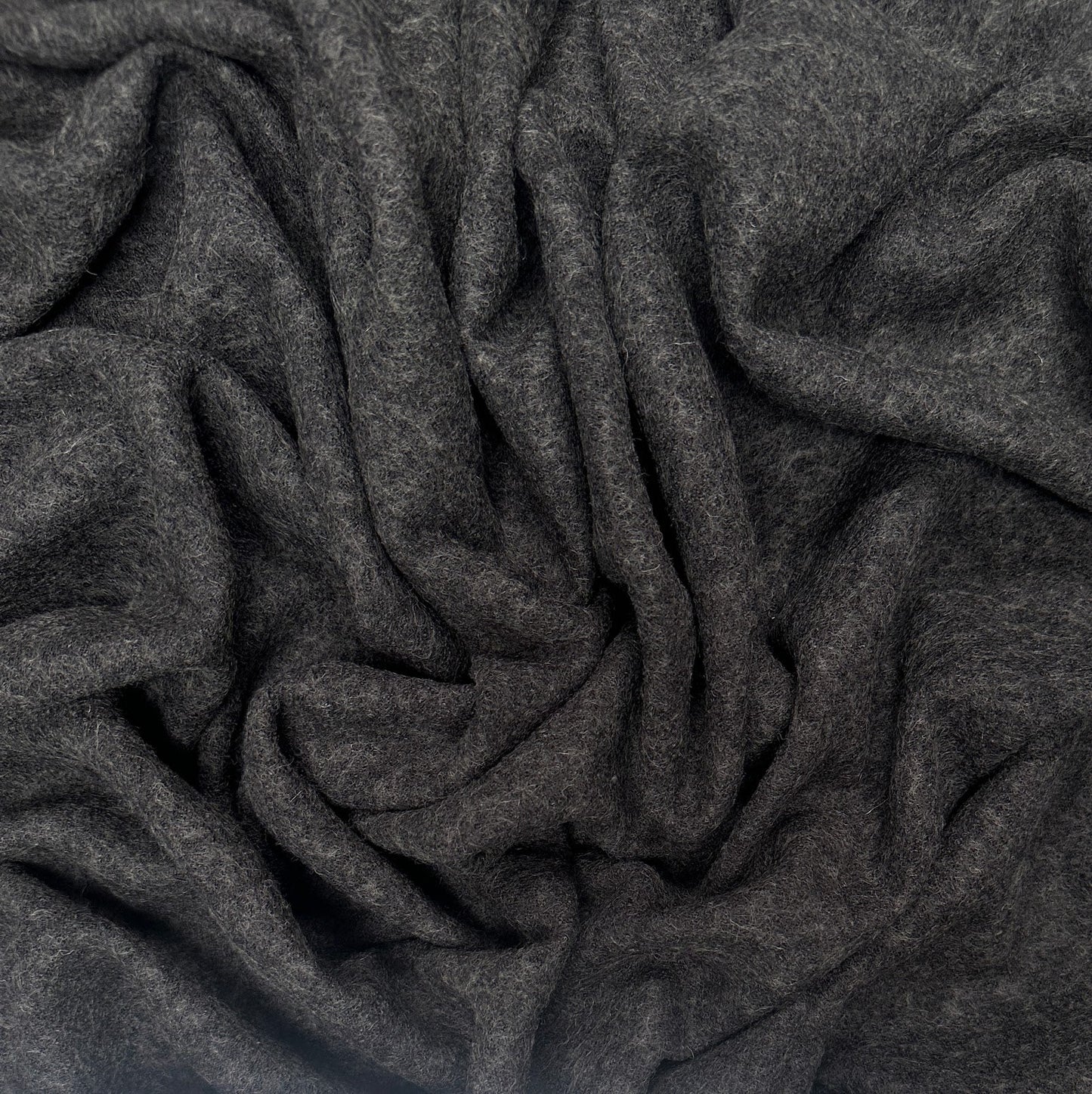 38" Remnant - Wool Viscose Charcoal Grey Coating - Deadstock