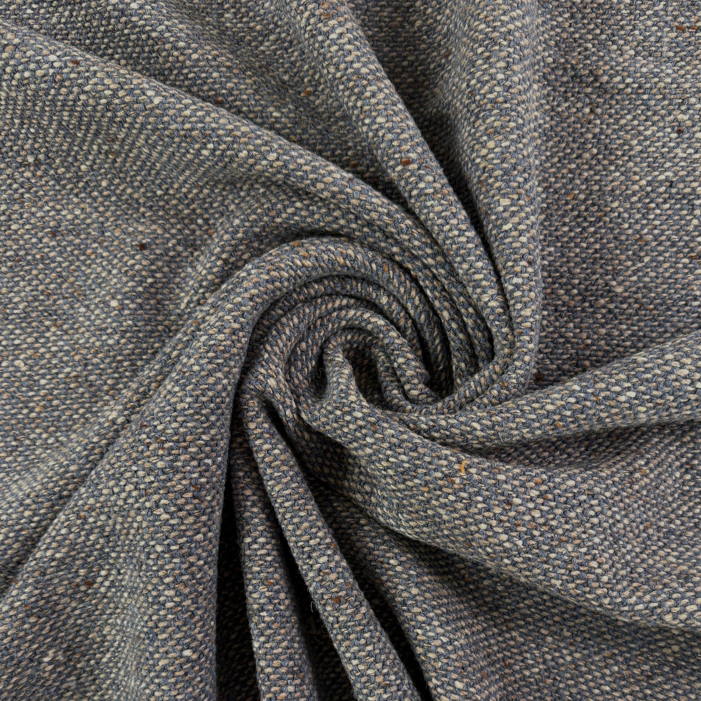 Yarn Dyed Heavy Basket Weave - Ivory & Blue - Film Studio Deadstock