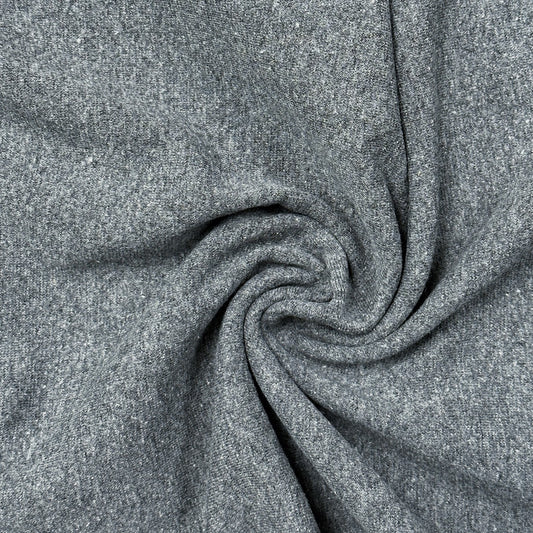 Cotton 1x1 Rib Knit - Grey Melange