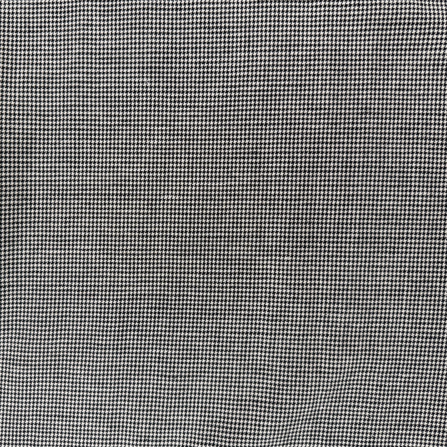 Yarn Dyed Linen Cotton Houndstooth - Black & Ivory - Designer Deadstock