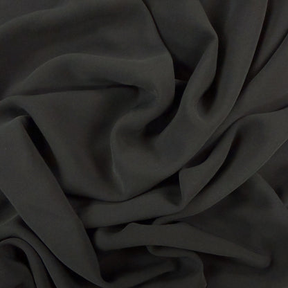 Heavier Acetate Viscose Stretch Crepe - Black - Designer Deadstock