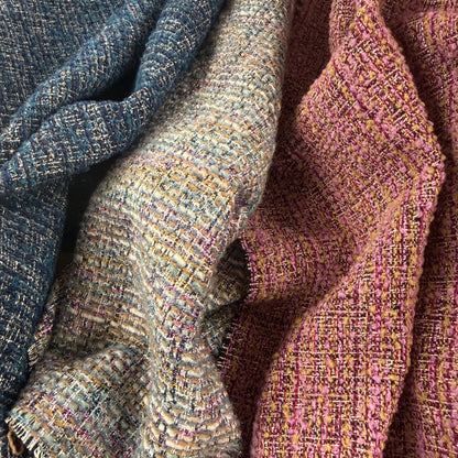 Textured Cotton Tweed Coating - Rainbow - Designer Deadstock