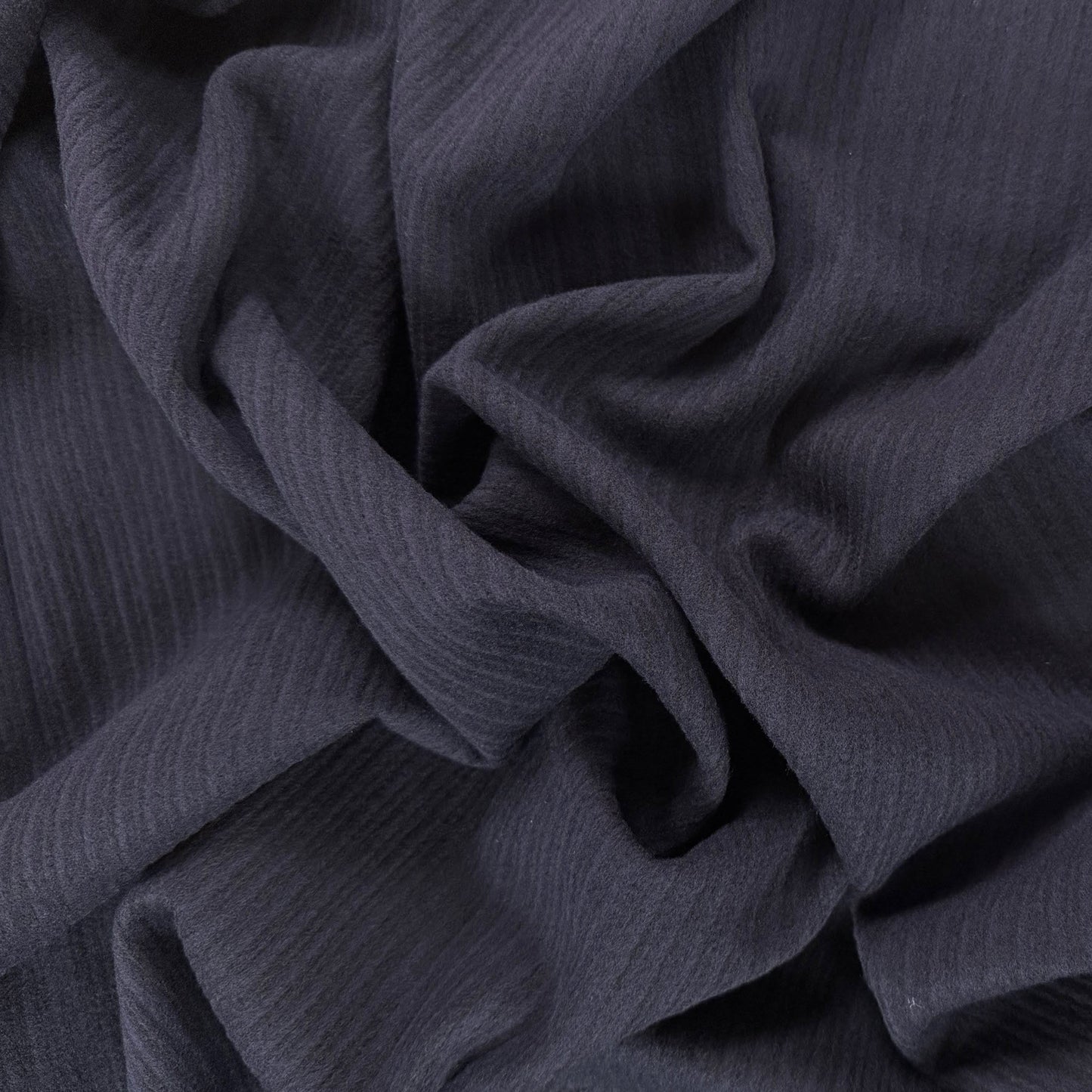 Wool Corduroy Texture Overcoating - Dark Navy - Film Studio Deadstock
