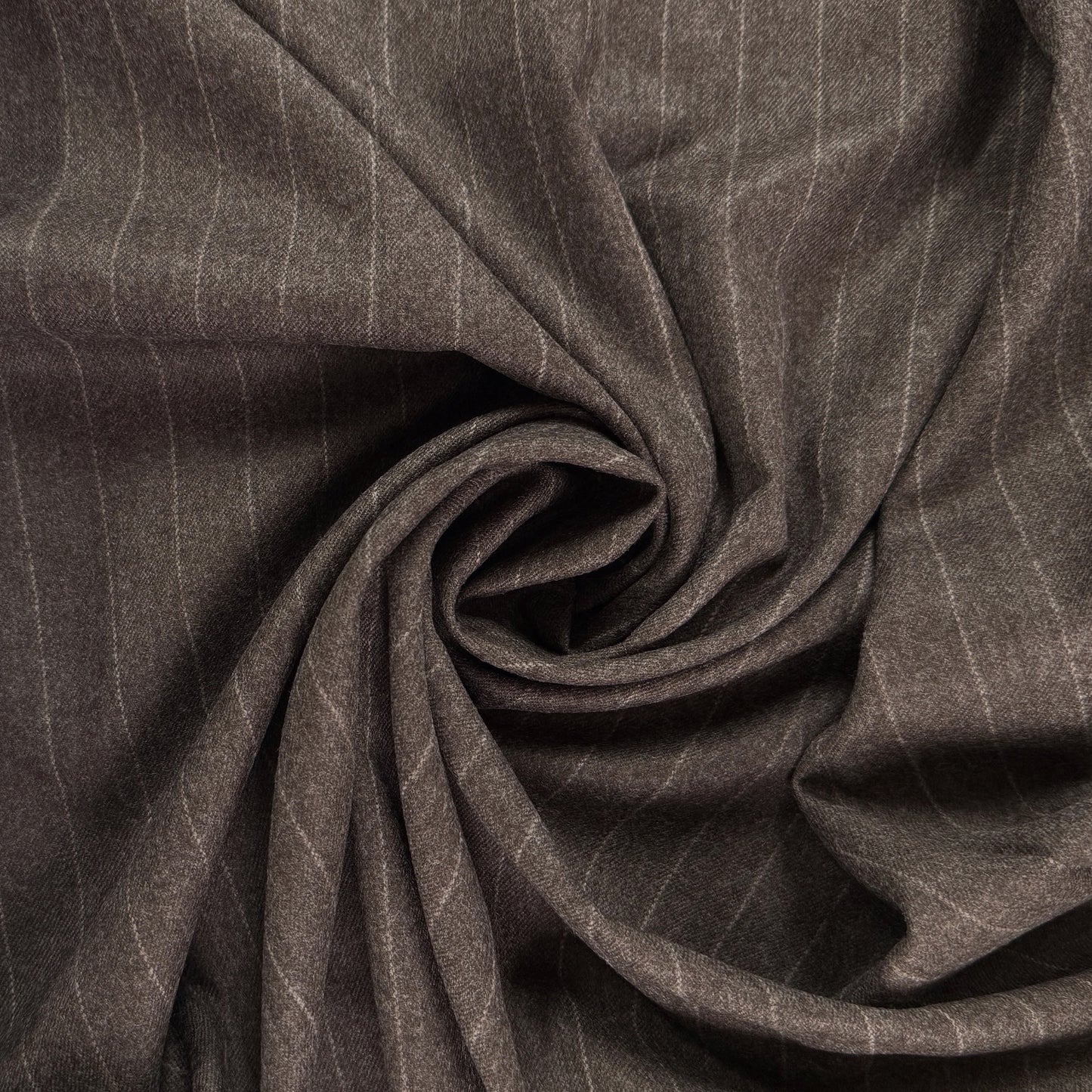 Wool Twill Suiting - Brown Stripe - Film Studio Deadstock