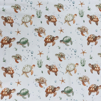 Digitally Printed Cotton Jersey Knit - Sea Turtles