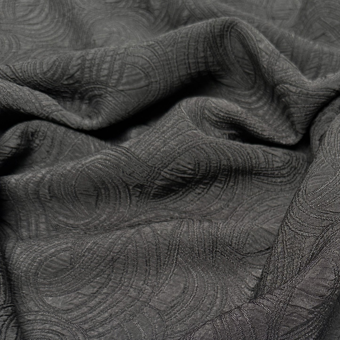 Black Abstract Brocade - Nylon - Deadstock