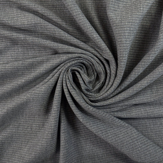 Bamboo Rib Knit - Dark Heather Grey