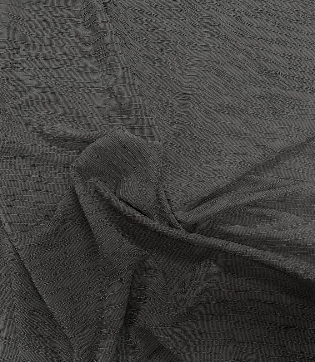Matte Textured Woven - Poly - Deadstock - Black