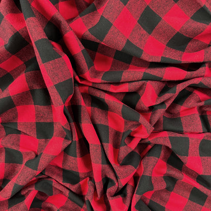 Yarn Dyed Cotton Flannel - Red Buffalo Plaid