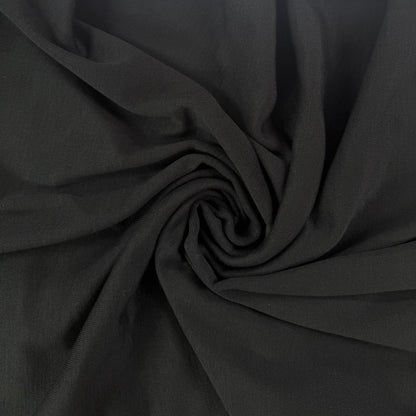 Rayon Polyester Rib Knit - Black - Deadstock