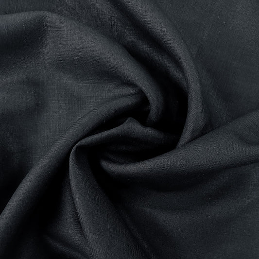 Black 100% Linen Deadstock Dress Fabric