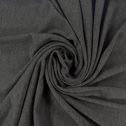 Rayon Acrylic Sweater Knit  - Heathered Charcoal - Deadstock