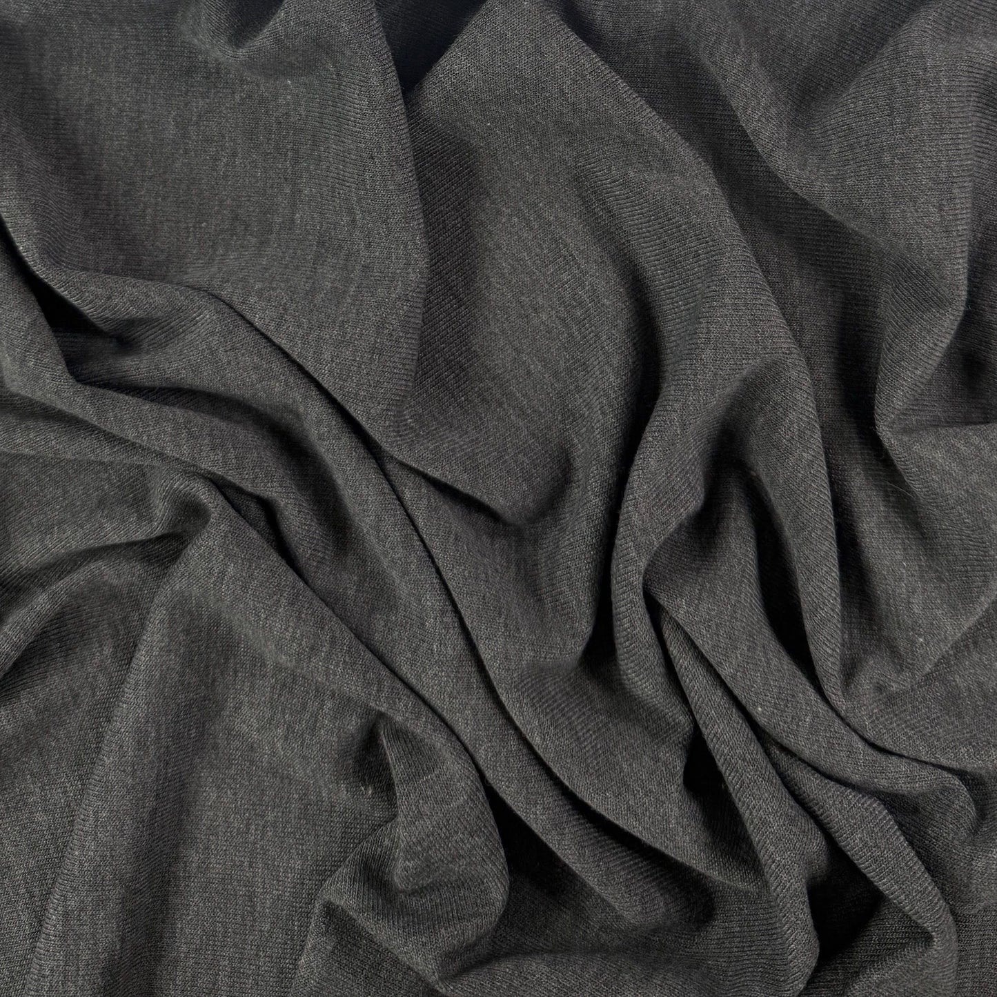 Rayon Acrylic Sweater Knit  - Heathered Charcoal - Deadstock