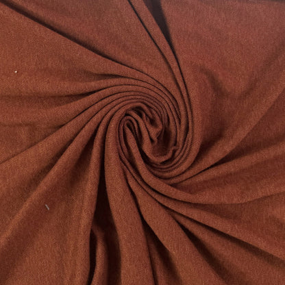 Rayon Cotton Sweater Knit - Dark Rust - Deadstock