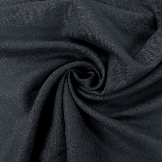 Black 100% Linen Deadstock Fabric