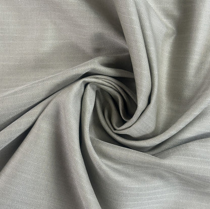 French Grey Herringbone Striped Soft Rayon - Deadstock