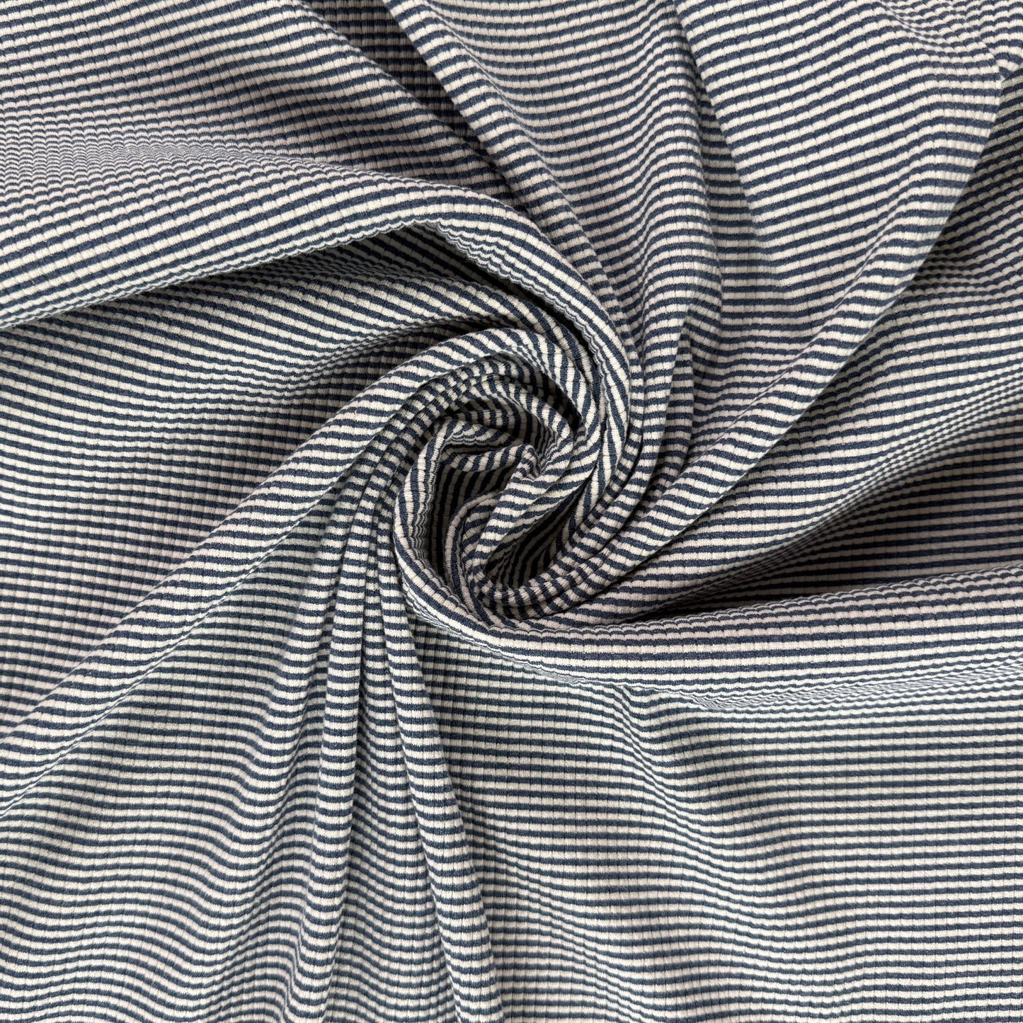 Knit Cotton - Navy & Ivory Stripe - Film Studio Deadstock