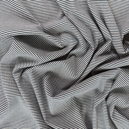Knit Cotton - Navy & Ivory Stripe - Film Studio Deadstock