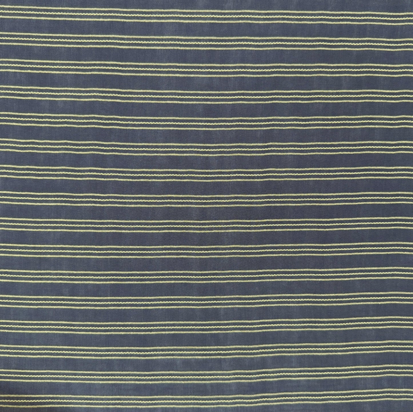 Embroidered Striped Fine Mesh Rayon - Grey & Yellow - Film Studio Deadstock