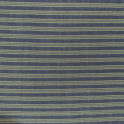Embroidered Striped Fine Mesh Rayon - Grey & Yellow - Film Studio Deadstock