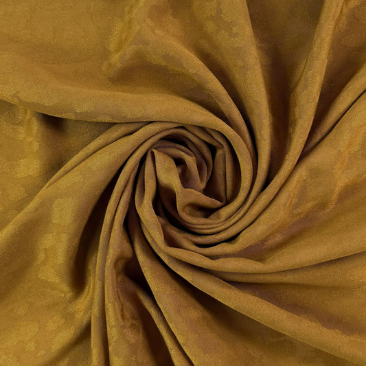Viscose Rayon Jacquard  - Subtle Leopard Emboss - Mustard