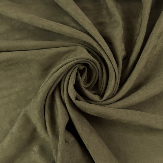 Viscose Rayon Jacquard  - Subtle Leopard Emboss - Olive