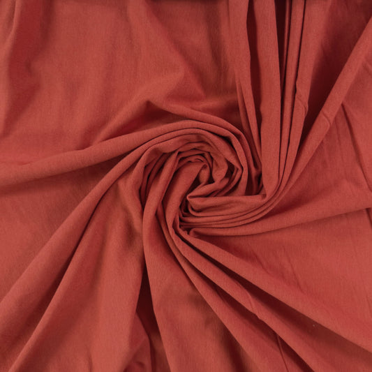 Rayon Cotton Jersey Knit - Orange - Deadstock