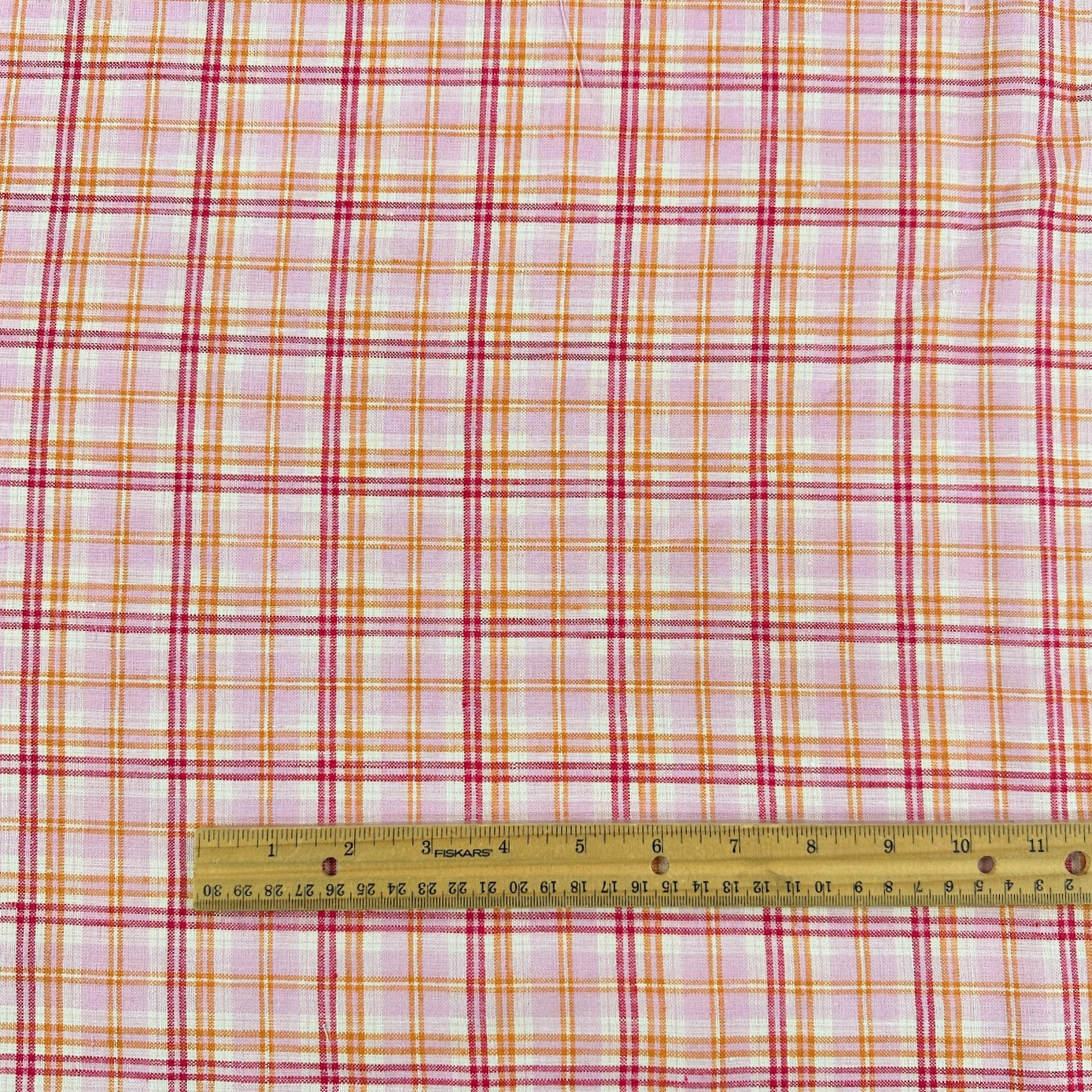 Yarn Dyed 100% Linen Plaid - Pink Check - 59"