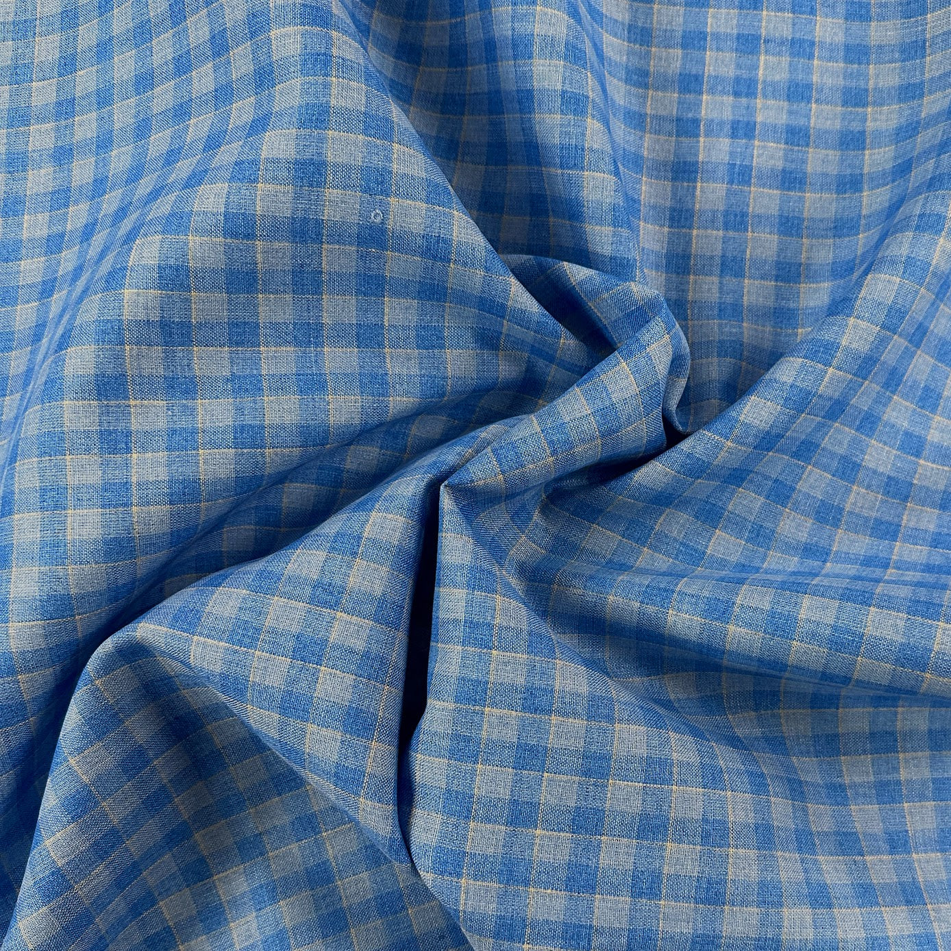 Yarn Dyed 100% Linen Plaid - Blue Check - 59"