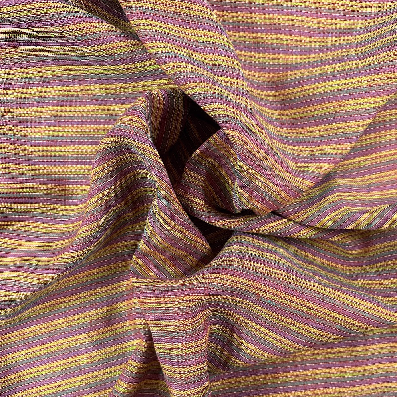 Yarn Dyed 100% Linen Multi Stripe - Jewel Tone Rainbow