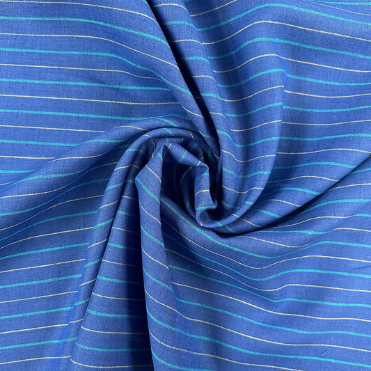 Yarn Dyed 100% Linen Stripe - Blue