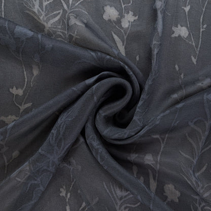 Silk Floral Burnout - Dark Navy