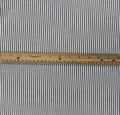 Yarn Dyed Striped Cotton Lawn - Charcoal
