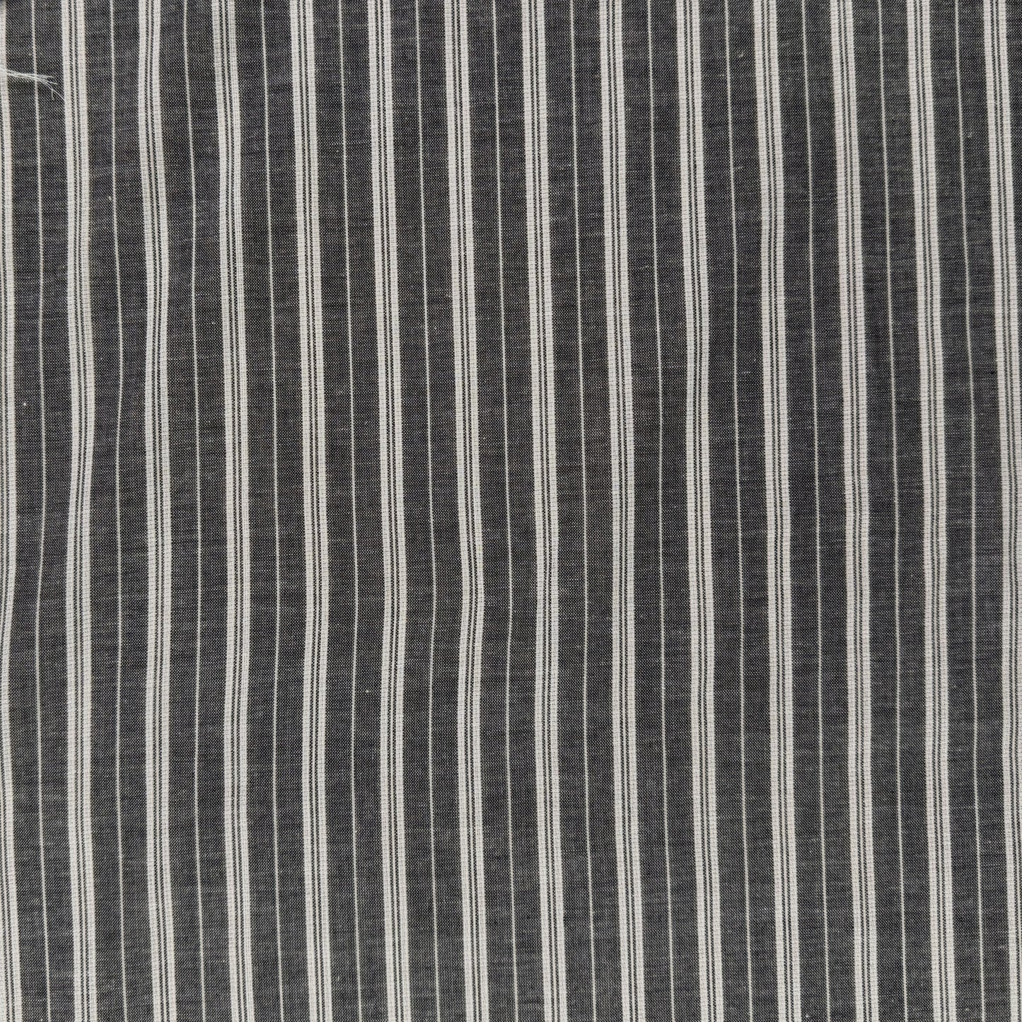 Yarn Dyed Striped Cotton - Charcoal & Ivory