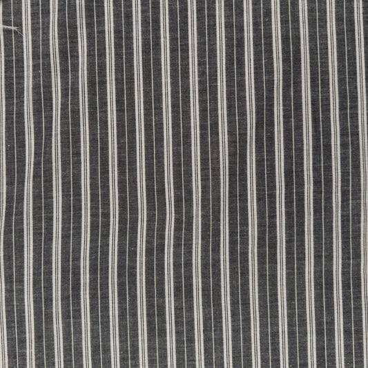 Yarn Dyed Striped Cotton - Charcoal & Ivory