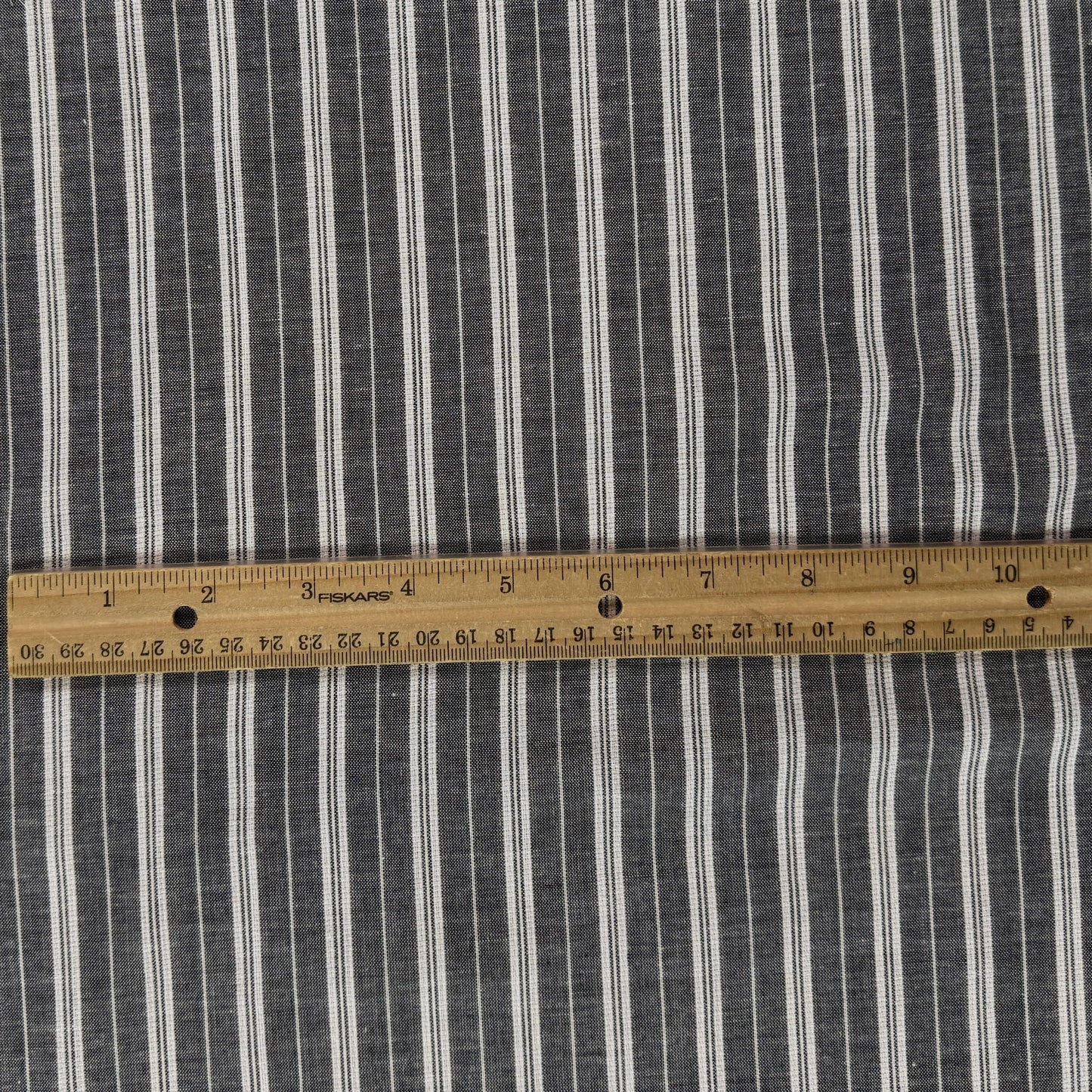 Yarn Dyed Striped Cotton - Charcoal & Ivory