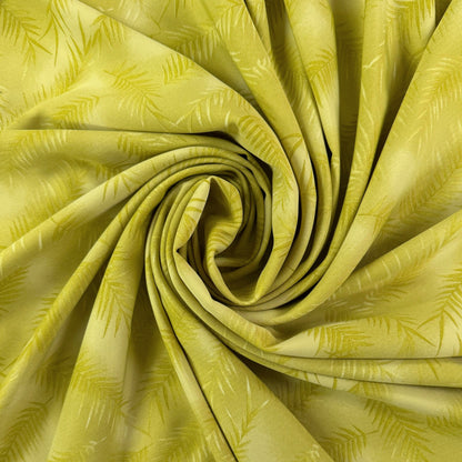 Polyester Woven - Yellow/Green Leaves - Film Studio Deadstock