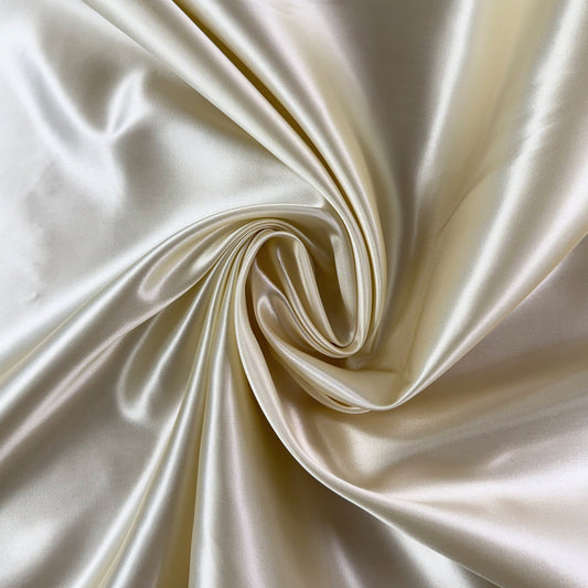 Acetate Satin Lining  - Vanilla - Film Studio Deadstock